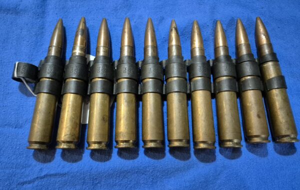 INERT - DUMMY 50 Caliber rounds x 10 in link