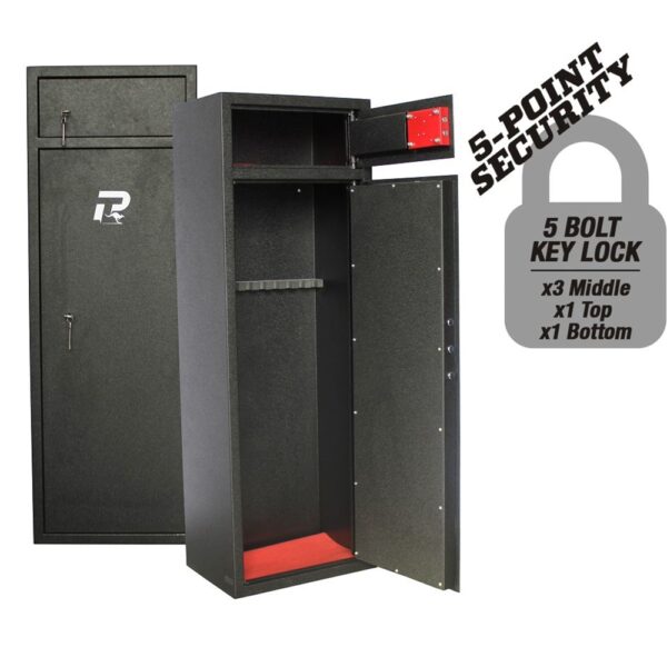 Pro-Tactical Hunter 10 Gun Safe Key Lock with Top Locker
