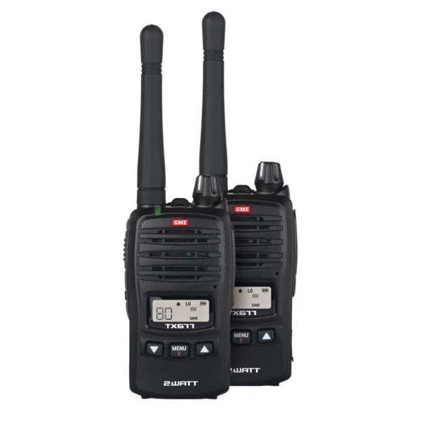 GME TX677TP 2 Watt UHF CB Handheld Radio - Twin Pack