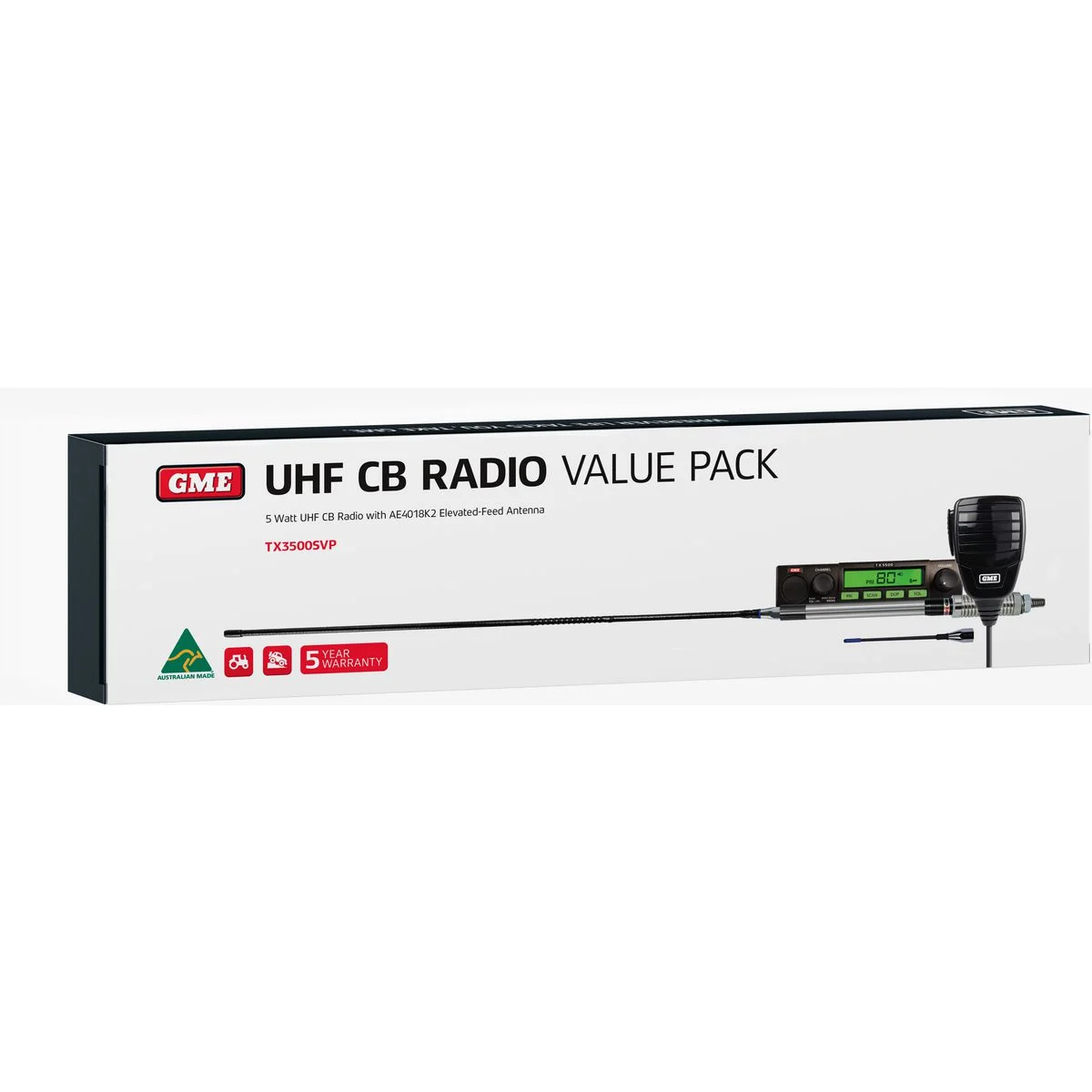 GME UHF CB Radio 5 Watt Compact Value Pack