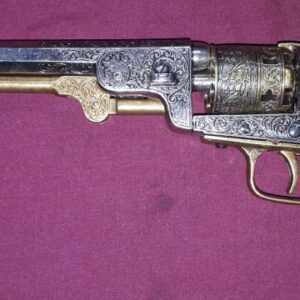 Denix 1851 Revolver . Engraved with  Timber grips