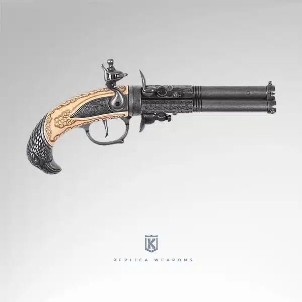 Kolser 3 Barrel Flintlock Pistol Augsburg 1775 - Stock No F1119
