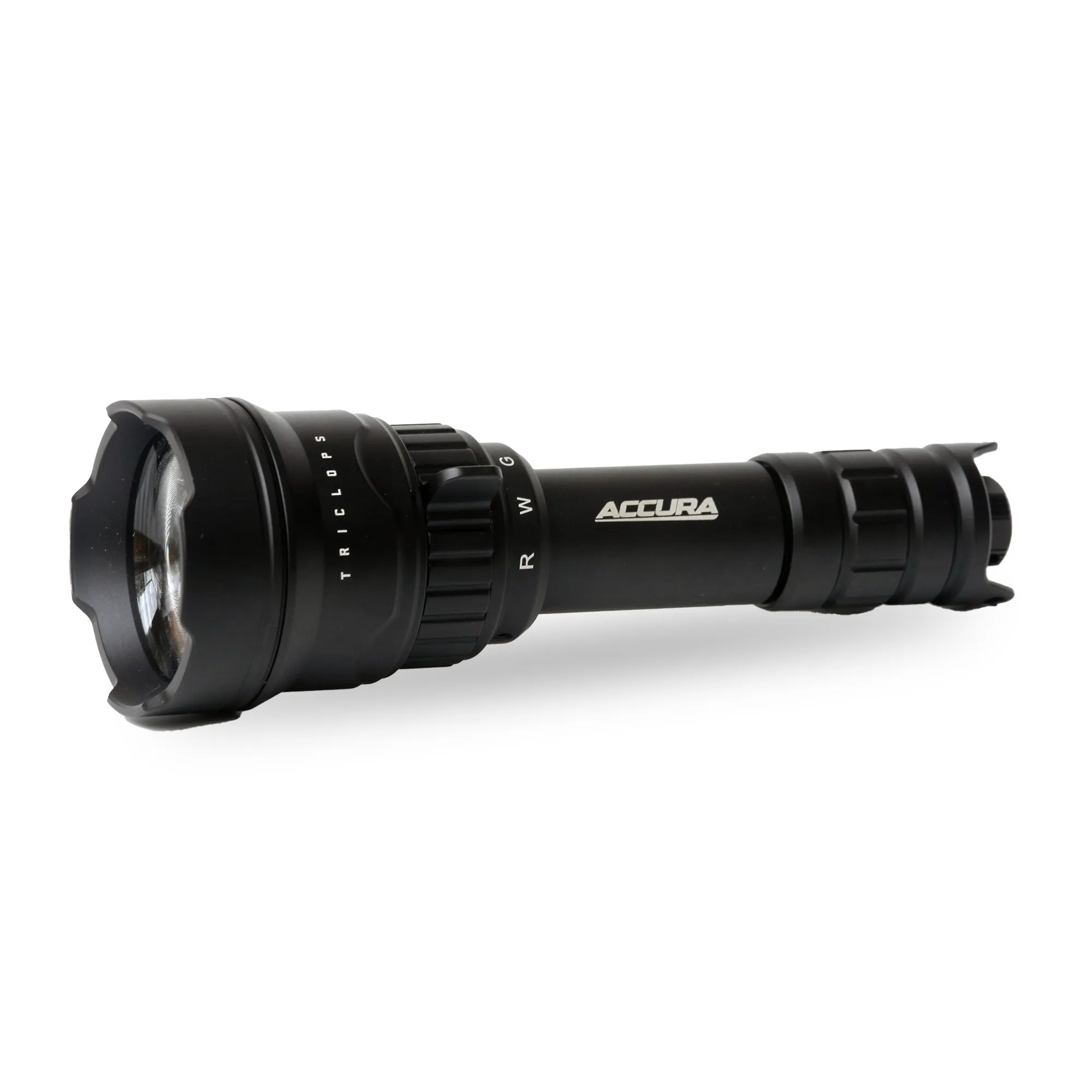 Accura Triclops LED Torch White / Red / Green Colours inc. Charger and Mount, 800 Lumens