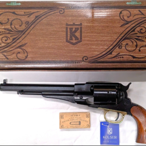 Kolser Replica Single Action 1858 Converted Remington Revolver - Black with wood grips
